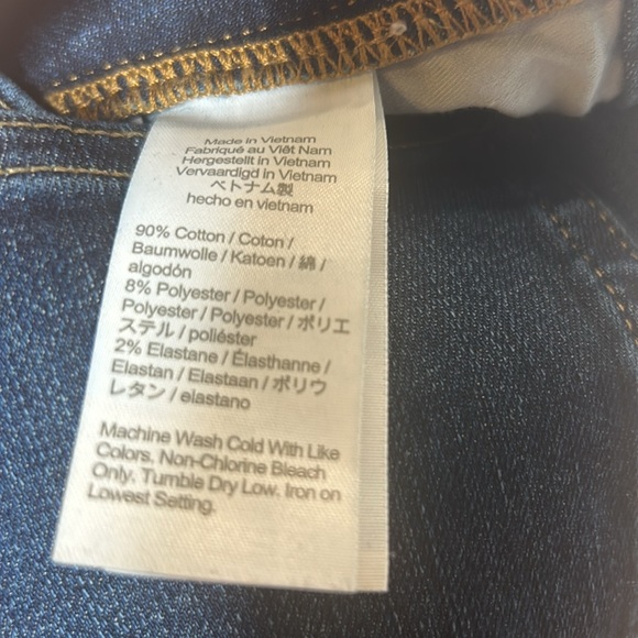 J. Crew Vintage Slim Straight Frayed Hem Blue Jeans Size 32 Petite - Picture 15 of 15